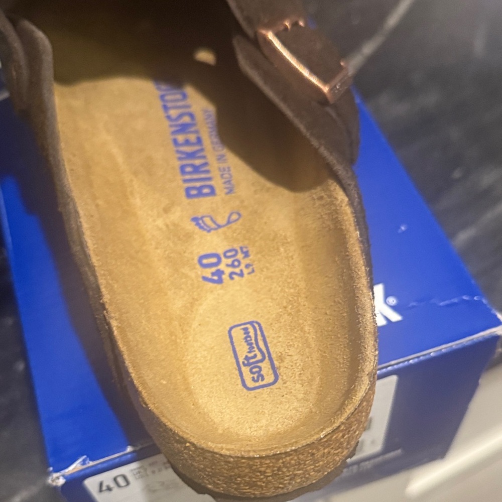 Birkenstock Brown Suede Mules - Picture 4 of 4